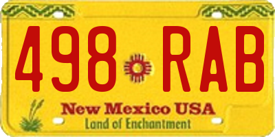 NM license plate 498RAB