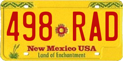 NM license plate 498RAD