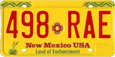 NM license plate 498RAE