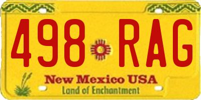 NM license plate 498RAG