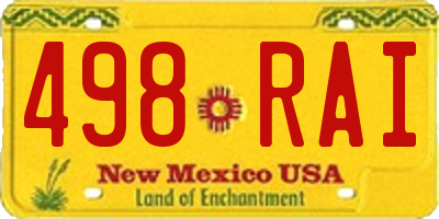 NM license plate 498RAI