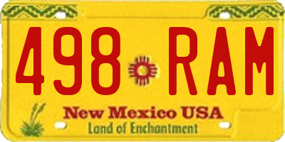 NM license plate 498RAM