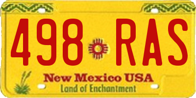 NM license plate 498RAS