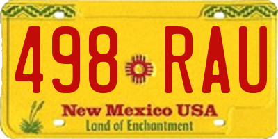 NM license plate 498RAU