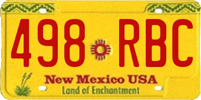 NM license plate 498RBC