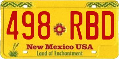 NM license plate 498RBD
