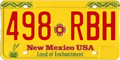 NM license plate 498RBH