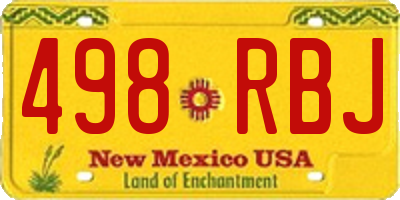 NM license plate 498RBJ