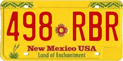 NM license plate 498RBR