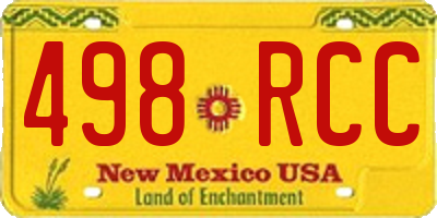 NM license plate 498RCC