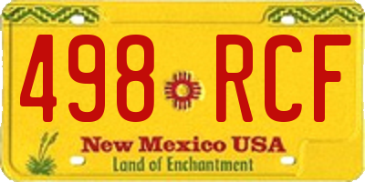 NM license plate 498RCF