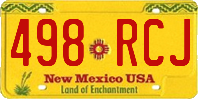 NM license plate 498RCJ