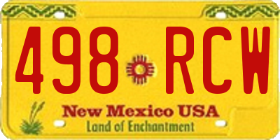 NM license plate 498RCW