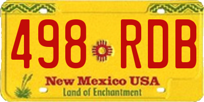 NM license plate 498RDB