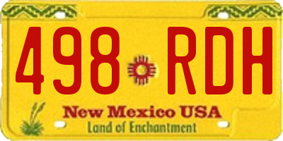 NM license plate 498RDH