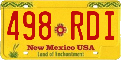 NM license plate 498RDI