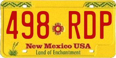 NM license plate 498RDP