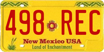 NM license plate 498REC