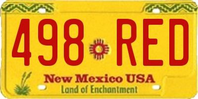 NM license plate 498RED