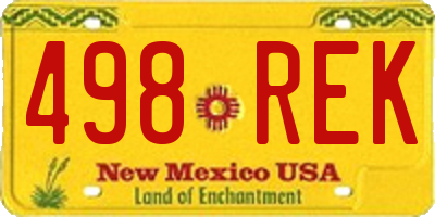 NM license plate 498REK