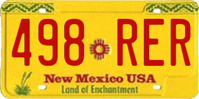 NM license plate 498RER