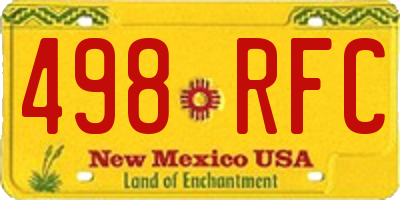 NM license plate 498RFC