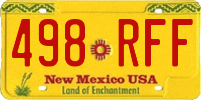 NM license plate 498RFF