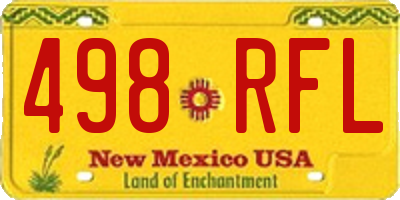 NM license plate 498RFL