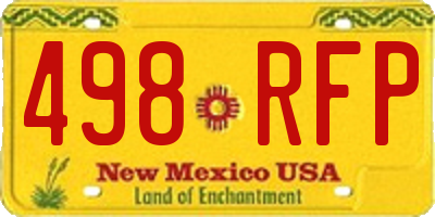 NM license plate 498RFP
