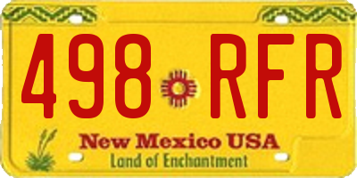 NM license plate 498RFR