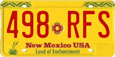 NM license plate 498RFS