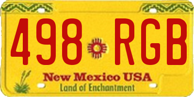 NM license plate 498RGB
