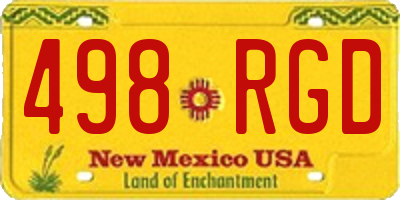 NM license plate 498RGD