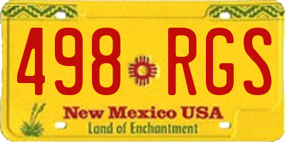 NM license plate 498RGS