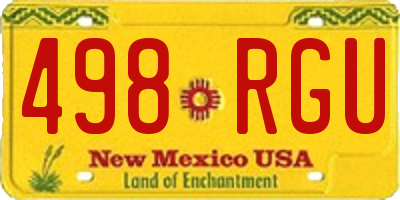 NM license plate 498RGU