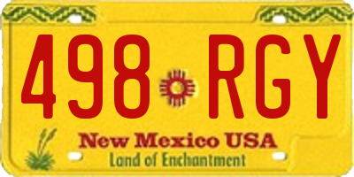 NM license plate 498RGY