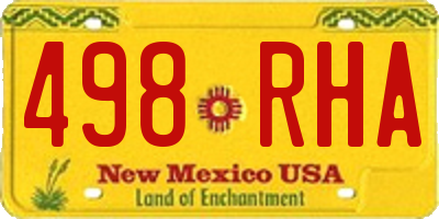 NM license plate 498RHA