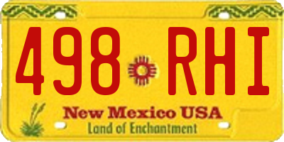 NM license plate 498RHI