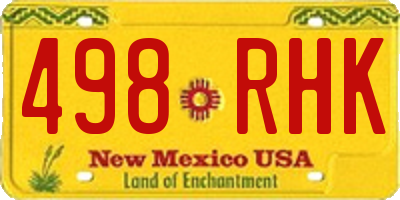 NM license plate 498RHK