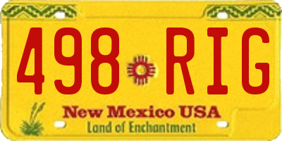 NM license plate 498RIG