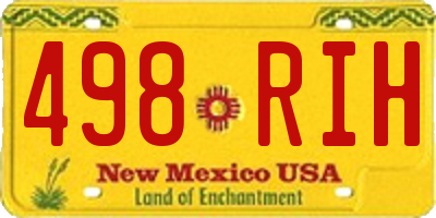 NM license plate 498RIH