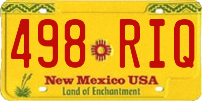 NM license plate 498RIQ