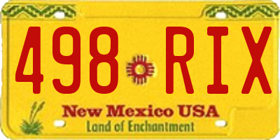 NM license plate 498RIX