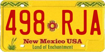 NM license plate 498RJA