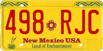 NM license plate 498RJC