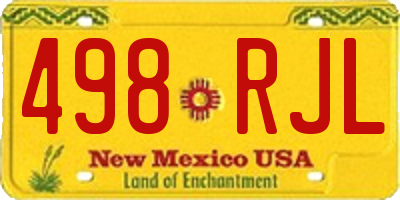 NM license plate 498RJL
