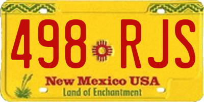 NM license plate 498RJS