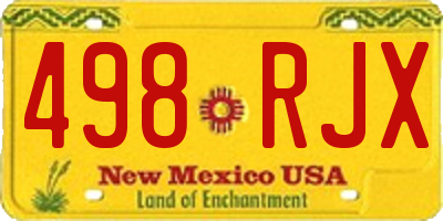 NM license plate 498RJX