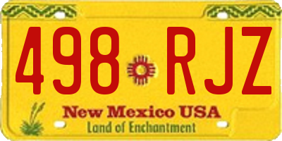 NM license plate 498RJZ