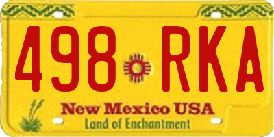 NM license plate 498RKA